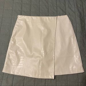 Faux Leather Croc Mini Skirt